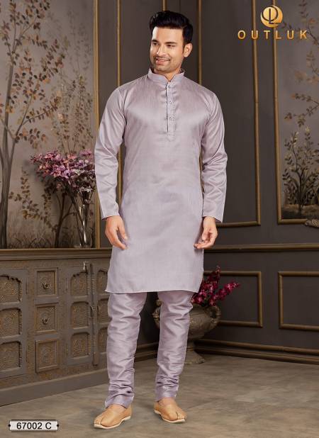 Lavender Colour Outluk 67 C Fancy Traditional Wear Latest Kurta Pajama Mens Collection 67002-C
